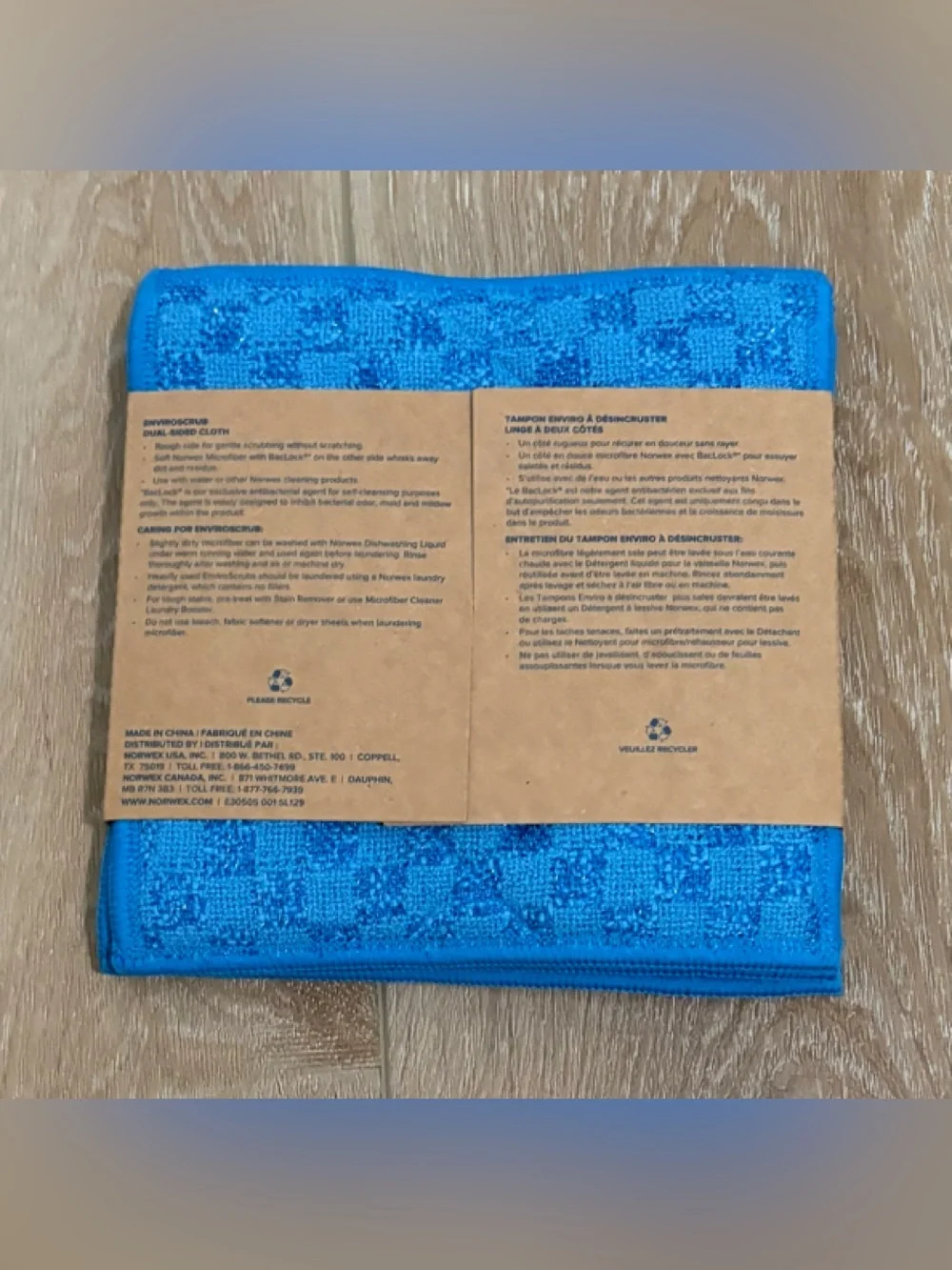 NORWEX 3 - ENVIROSCRUB DUAL SIDED CLOTHS & SCRUB MITT W/ BACLOCK BLUE NEW LOT!